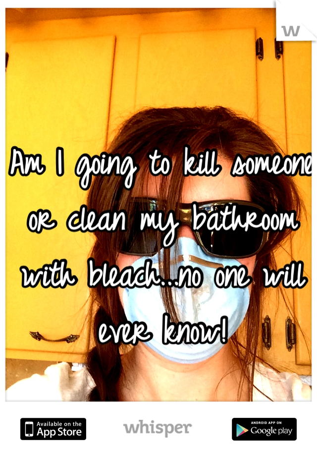 Am I going to kill someone or clean my bathroom with bleach...no one will ever know!