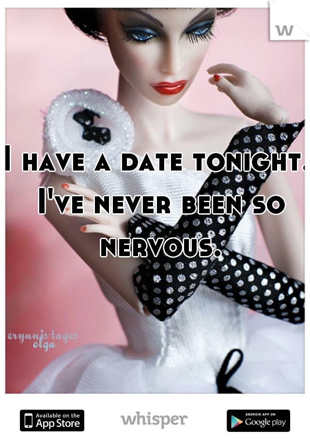 I have a date tonight. I've never been so nervous.