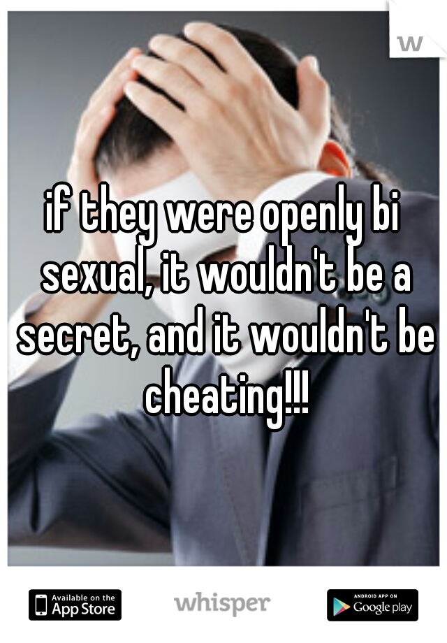 if they were openly bi sexual, it wouldn't be a secret, and it wouldn't be cheating!!!