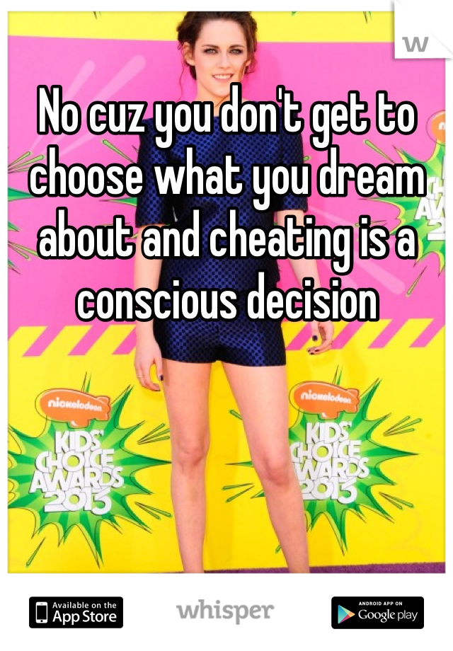 No cuz you don't get to choose what you dream about and cheating is a conscious decision