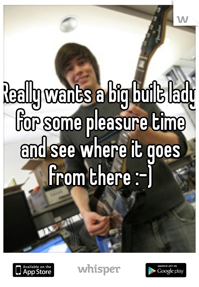 Really wants a big built lady for some pleasure time and see where it goes from there :-)