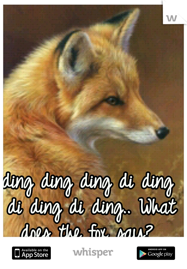 ding ding ding di ding di ding di ding.. What does the fox say? 