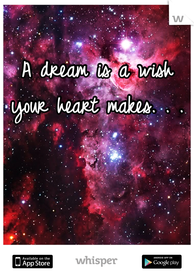 A dream is a wish your heart makes. . .