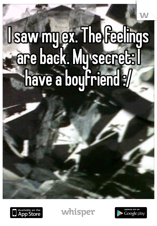 I saw my ex. The feelings are back. My secret: I have a boyfriend :/