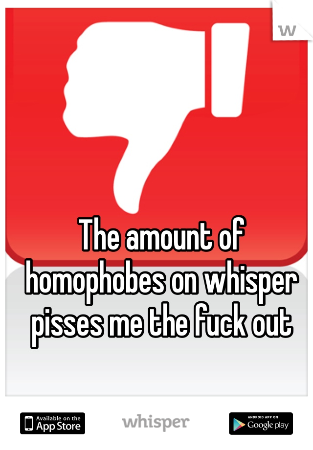 The amount of homophobes on whisper pisses me the fuck out
