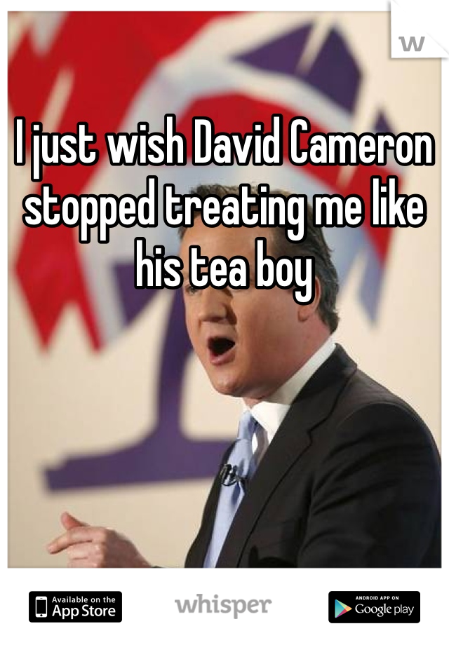 I just wish David Cameron stopped treating me like his tea boy 