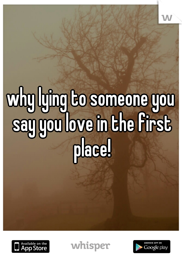 why lying to someone you say you love in the first place!