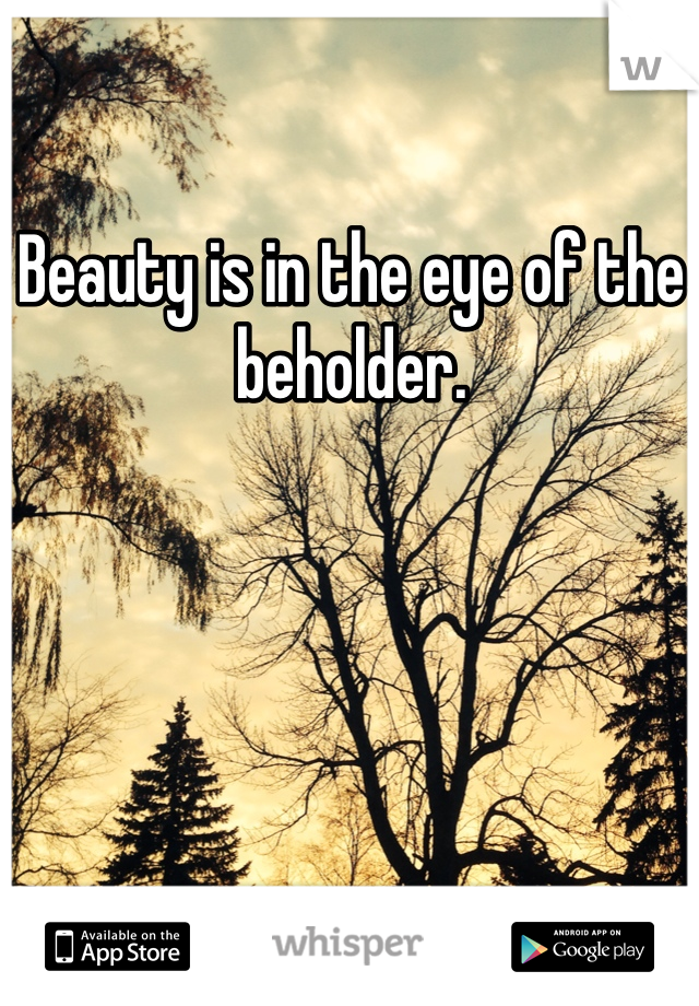 Beauty is in the eye of the beholder. 