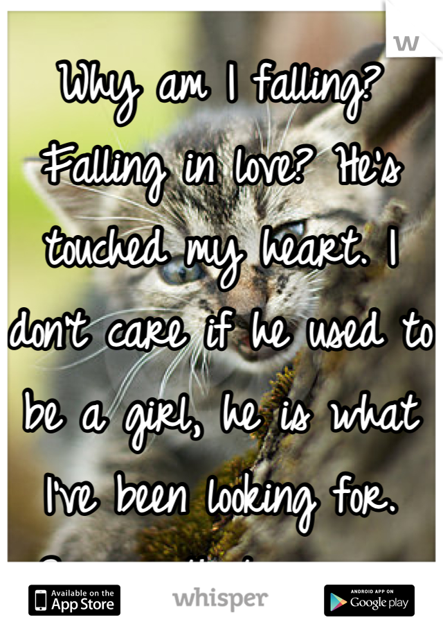 Why am I falling? Falling in love? He's touched my heart. I don't care if he used to be a girl, he is what I've been looking for. Someone that cares. 