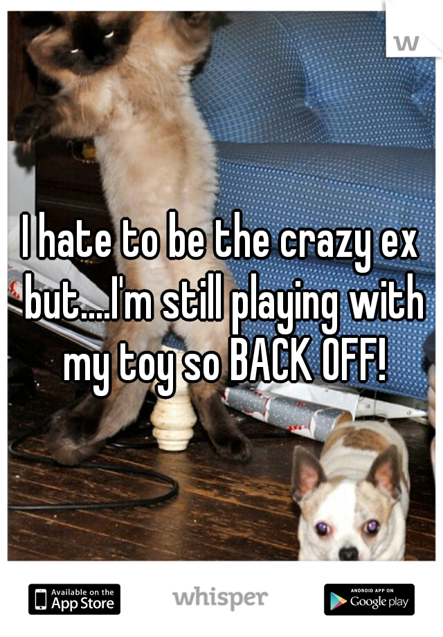 I hate to be the crazy ex but....I'm still playing with my toy so BACK OFF!