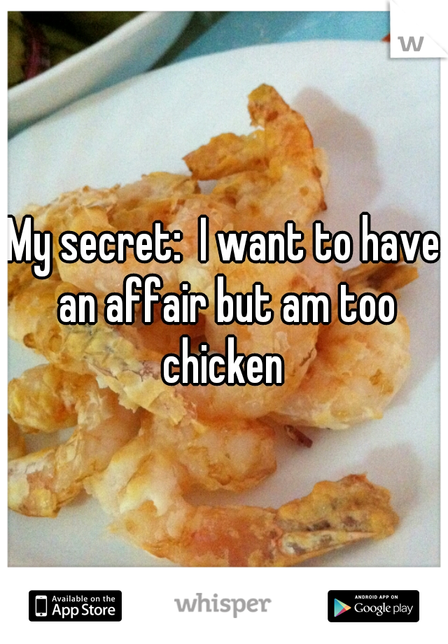 My secret:  I want to have an affair but am too chicken 