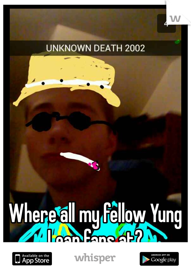 Where all my fellow Yung Lean fans at?