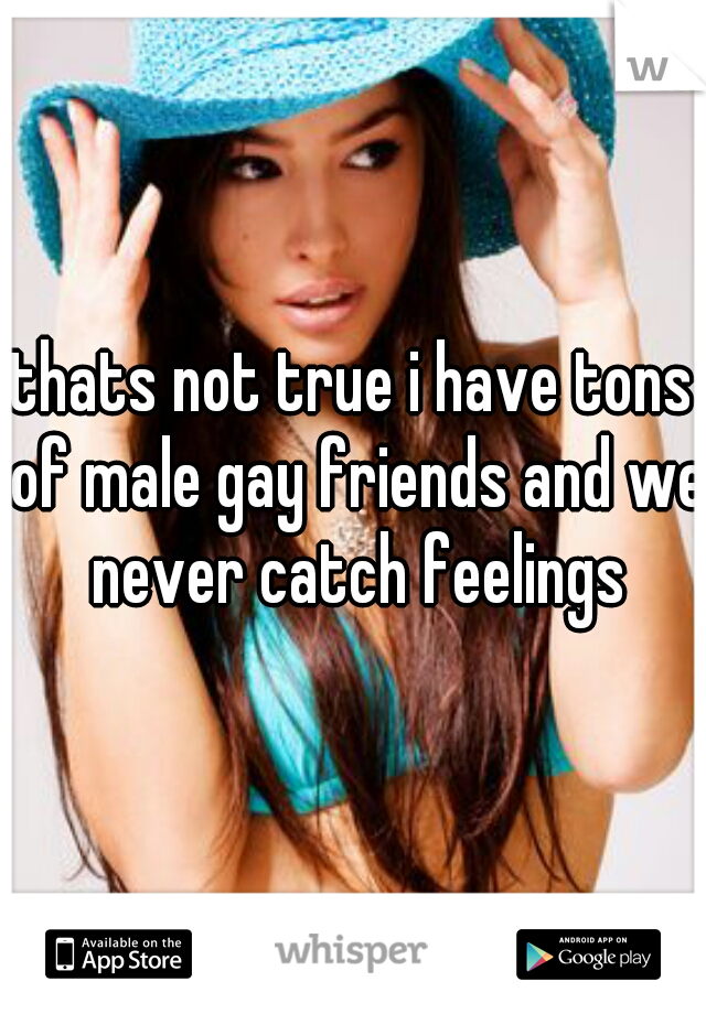 thats not true i have tons of male gay friends and we never catch feelings