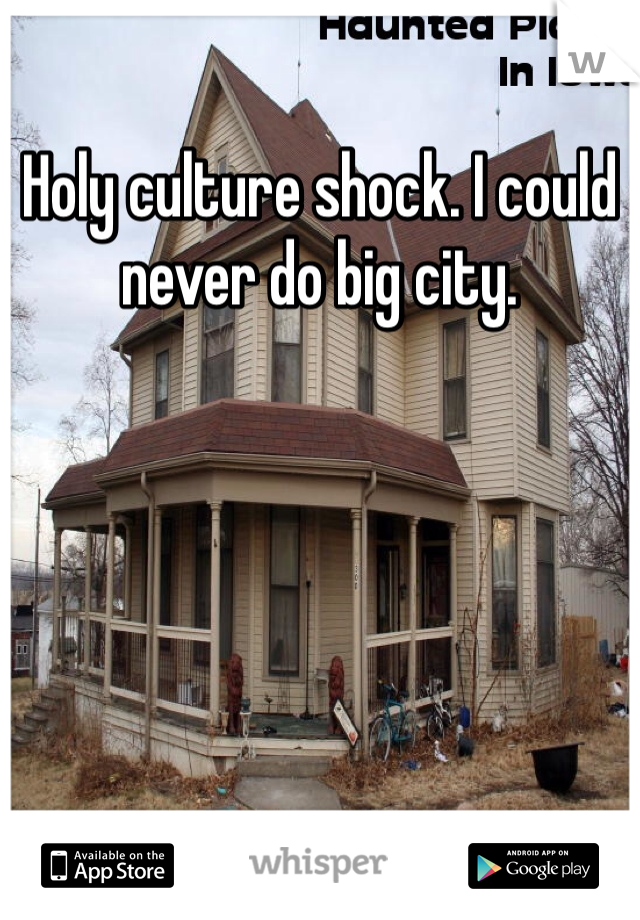 Holy culture shock. I could never do big city. 