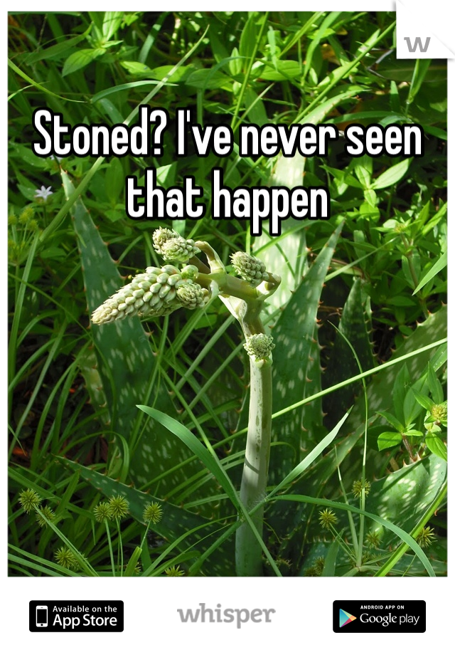 Stoned? I've never seen that happen 