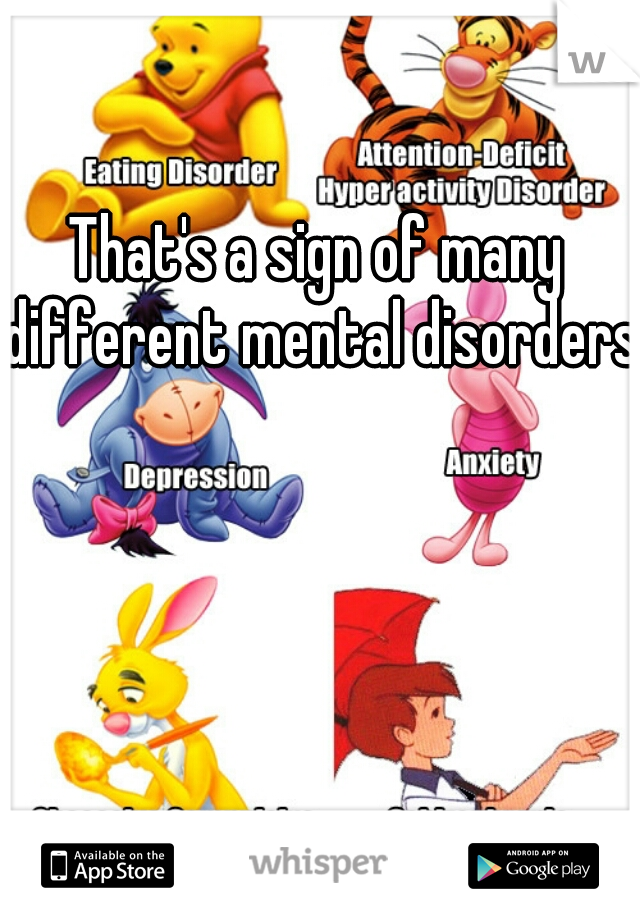 That's a sign of many different mental disorders