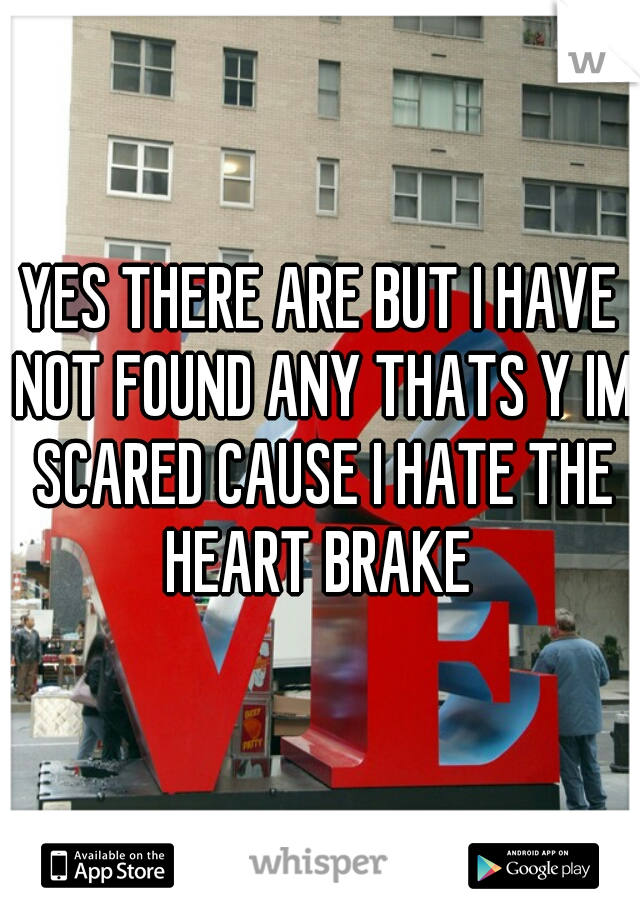 YES THERE ARE BUT I HAVE NOT FOUND ANY THATS Y IM SCARED CAUSE I HATE THE HEART BRAKE 