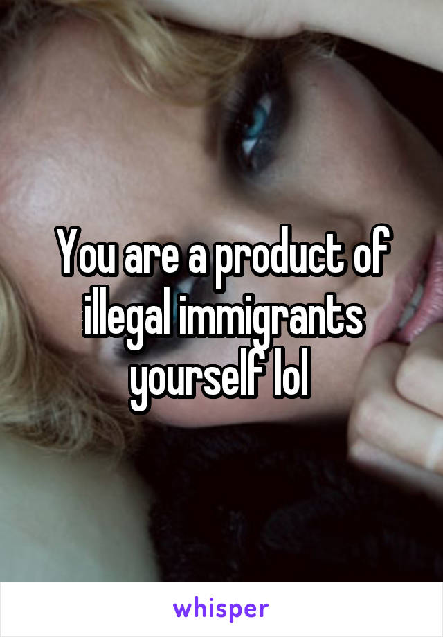 You are a product of illegal immigrants yourself lol 