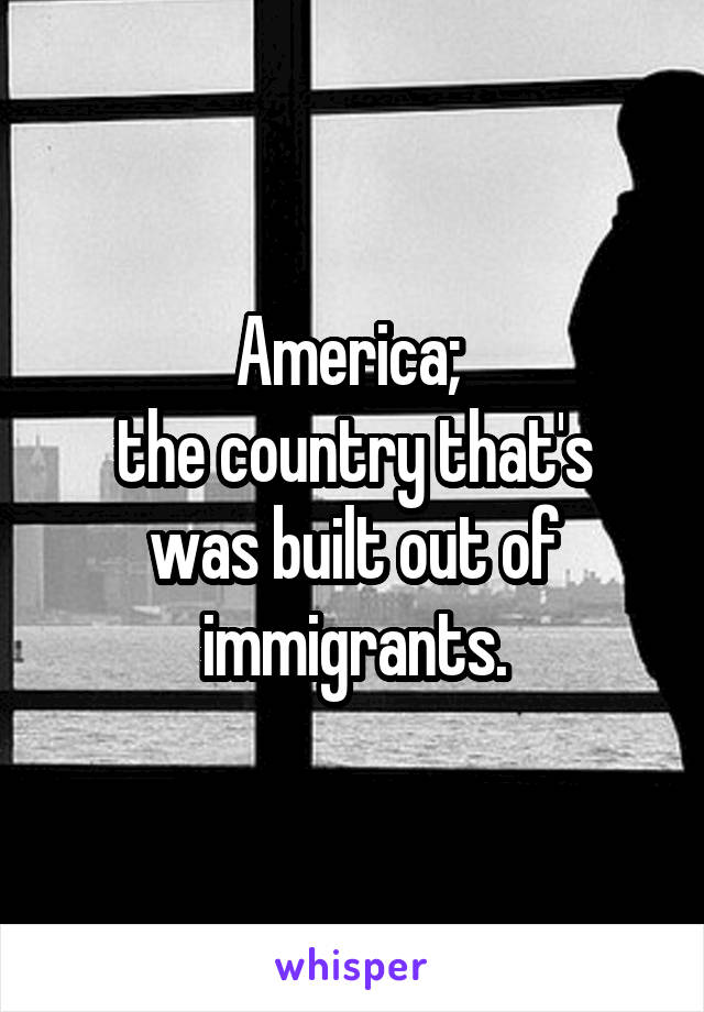 America; 
the country that's was built out of immigrants.