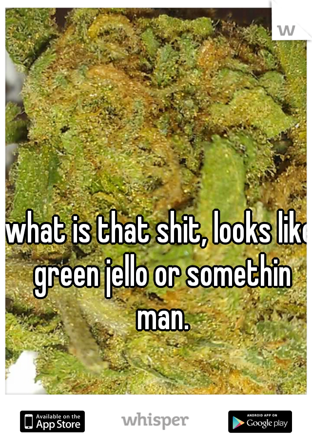 what is that shit, looks like green jello or somethin man.