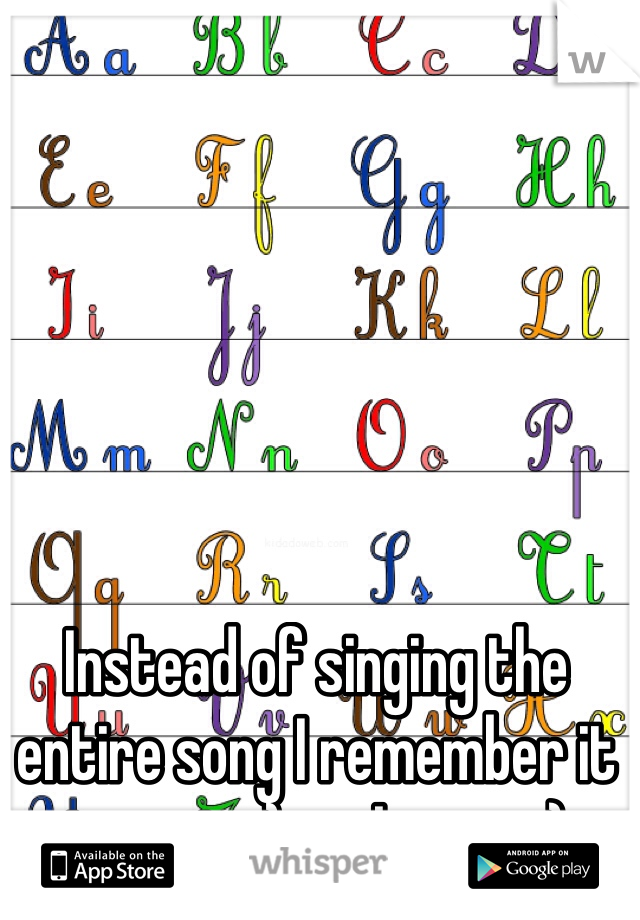 Instead of singing the entire song I remember it in parts:) eg. Lmnop :) 