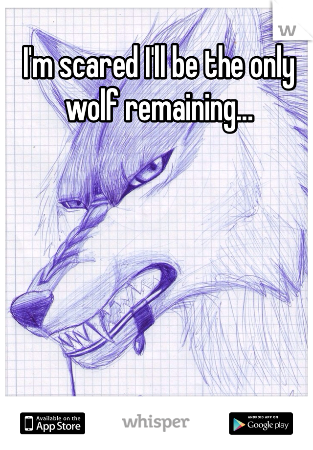 I'm scared I'll be the only wolf remaining...