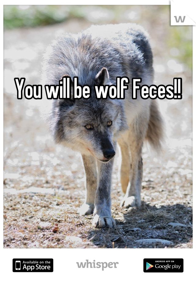 You will be wolf Feces!!