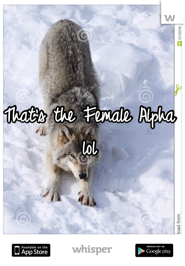 That's the Female Alpha lol