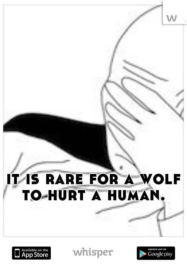it is rare for a wolf to hurt a human. 