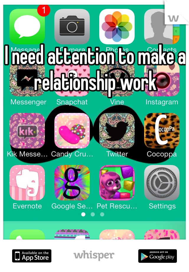 I need attention to make a relationship work