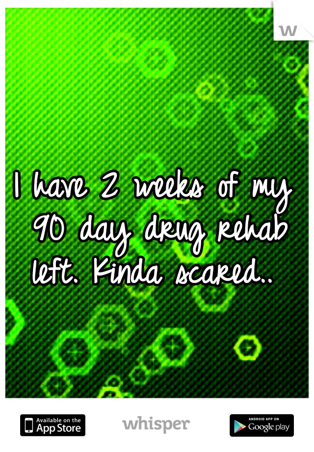 I have 2 weeks of my 90 day drug rehab left. Kinda scared.. 