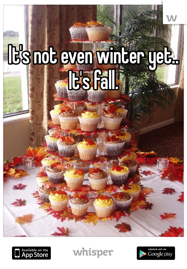 It's not even winter yet.. It's fall.