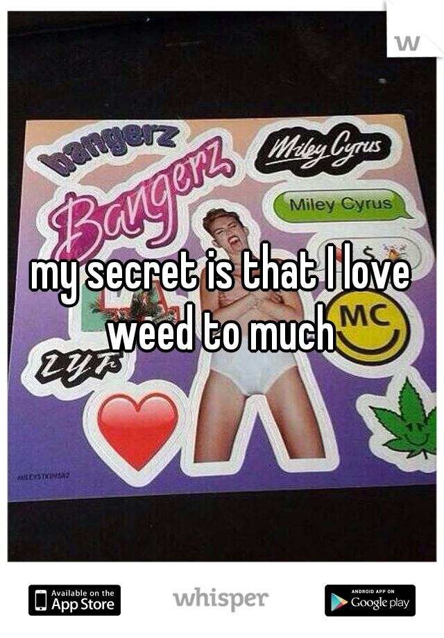 my secret is that I love weed to much 