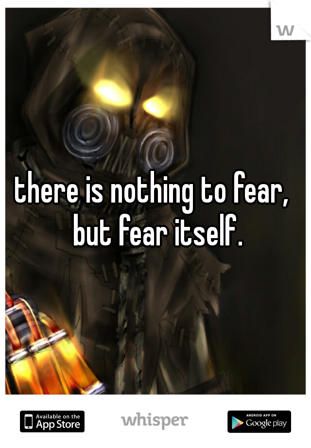 there is nothing to fear,  but fear itself.