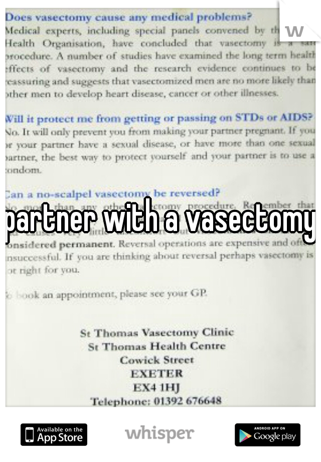 partner with a vasectomy