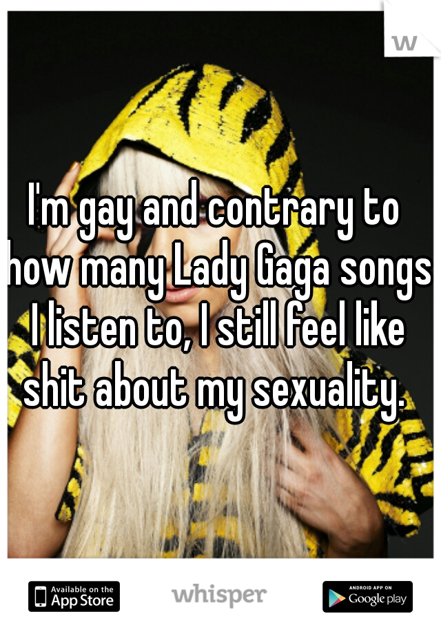 I'm gay and contrary to how many Lady Gaga songs I listen to, I still feel like shit about my sexuality. 