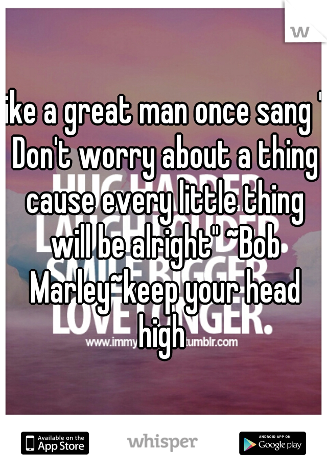 like a great man once sang " Don't worry about a thing cause every little thing will be alright" ~Bob Marley~keep your head high 