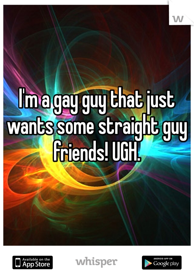 I'm a gay guy that just wants some straight guy friends! UGH. 