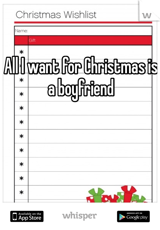 All I want for Christmas is a boyfriend 