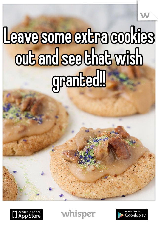 Leave some extra cookies out and see that wish granted!!