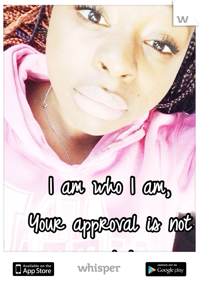 I am who I am,
Your approval is not needed 