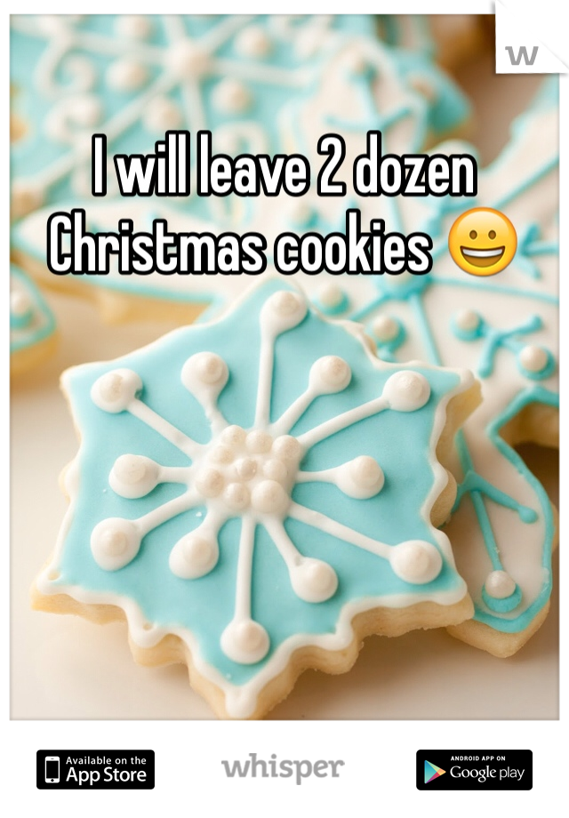 I will leave 2 dozen Christmas cookies 😀