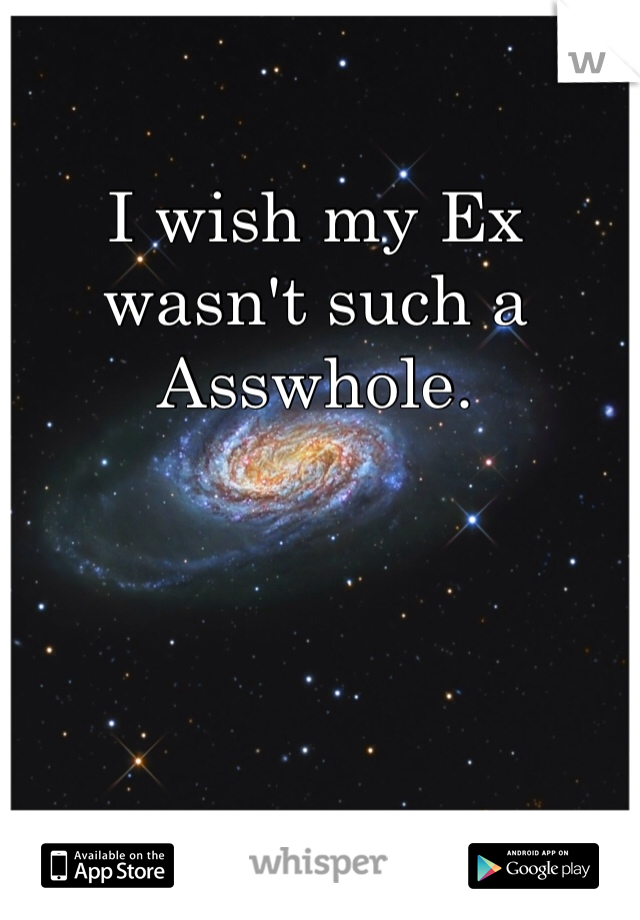 I wish my Ex wasn't such a Asswhole. 