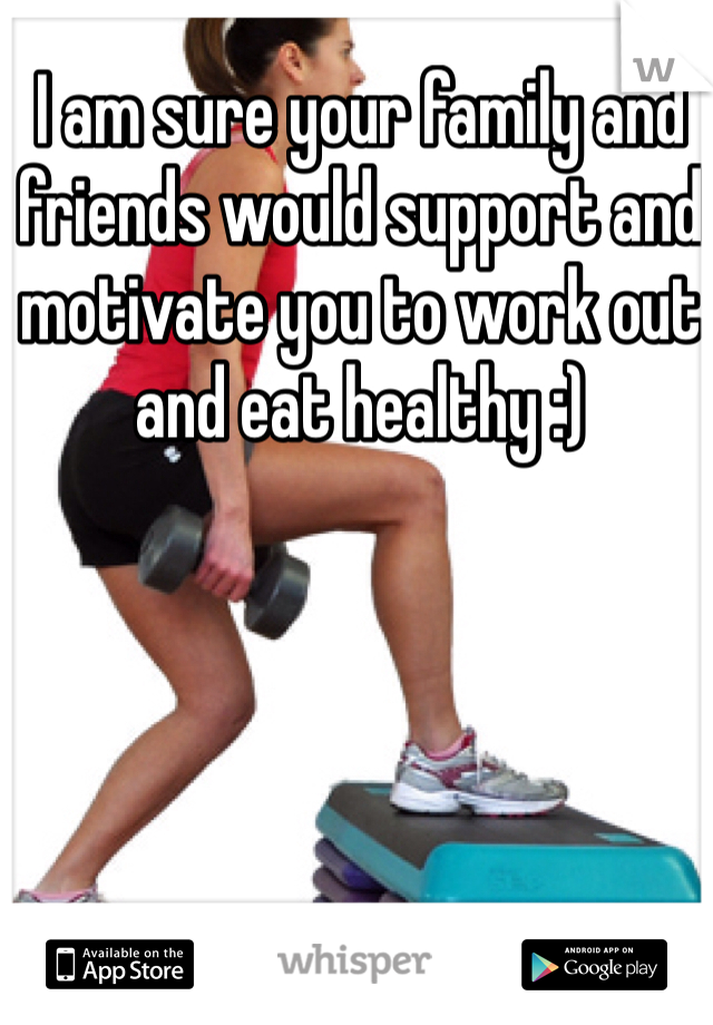 I am sure your family and friends would support and motivate you to work out and eat healthy :) 