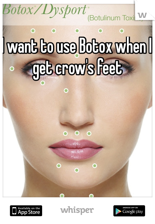 I want to use Botox when I get crow's feet