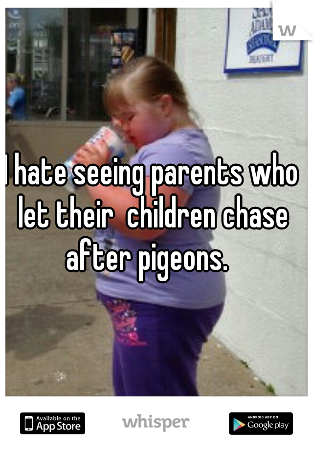 I hate seeing parents who let their  children chase after pigeons.  