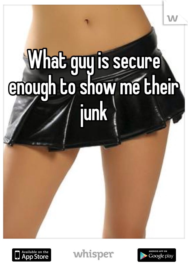 What guy is secure enough to show me their junk