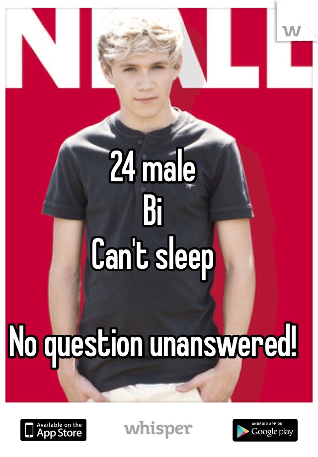 24 male
Bi
Can't sleep

No question unanswered!