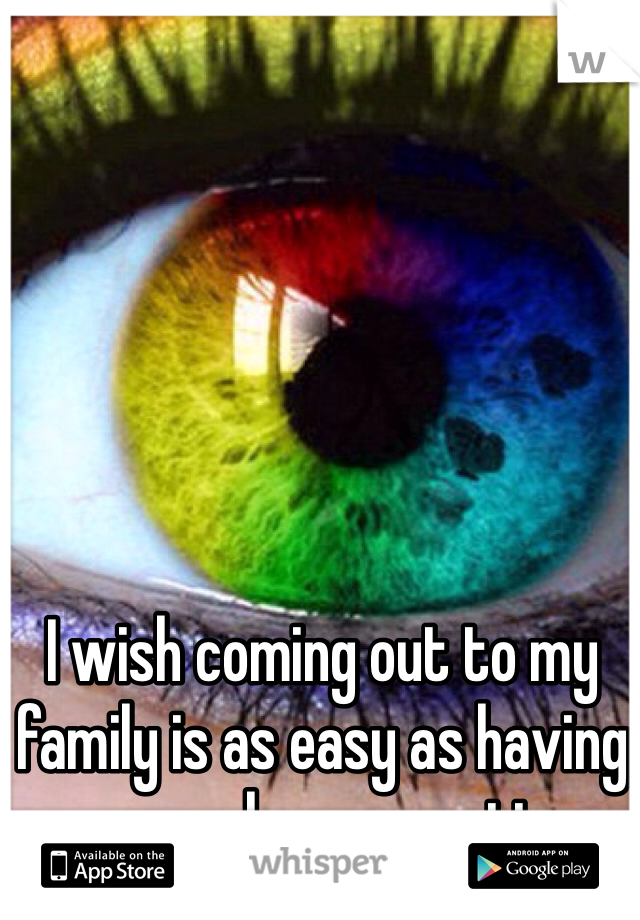 I wish coming out to my family is as easy as having a normal conversation.