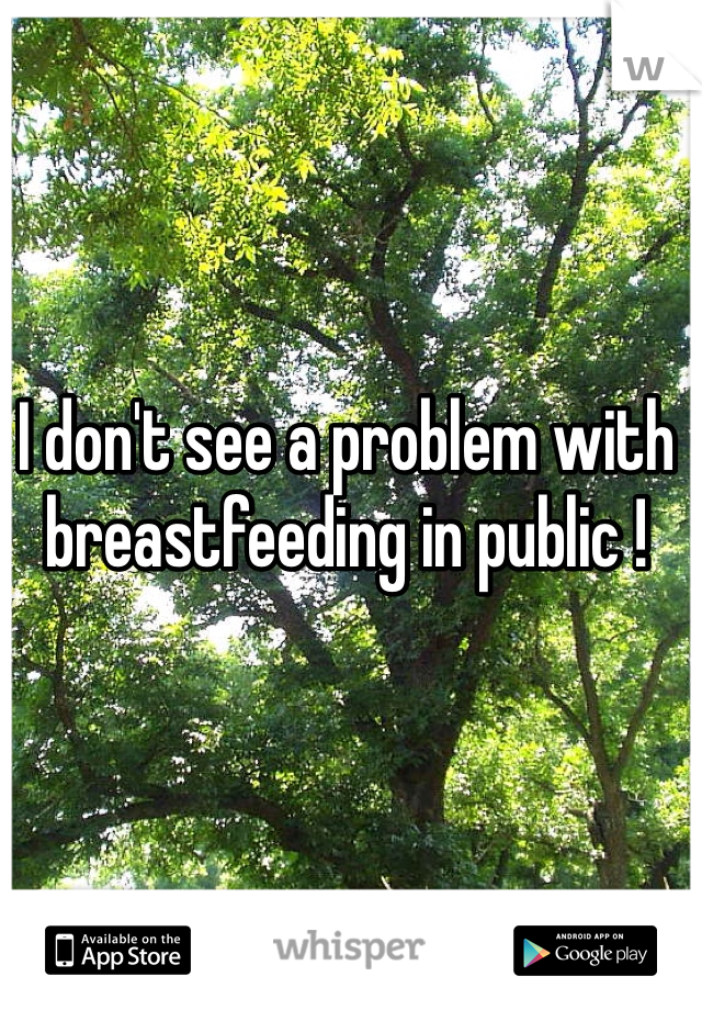 I don't see a problem with breastfeeding in public !